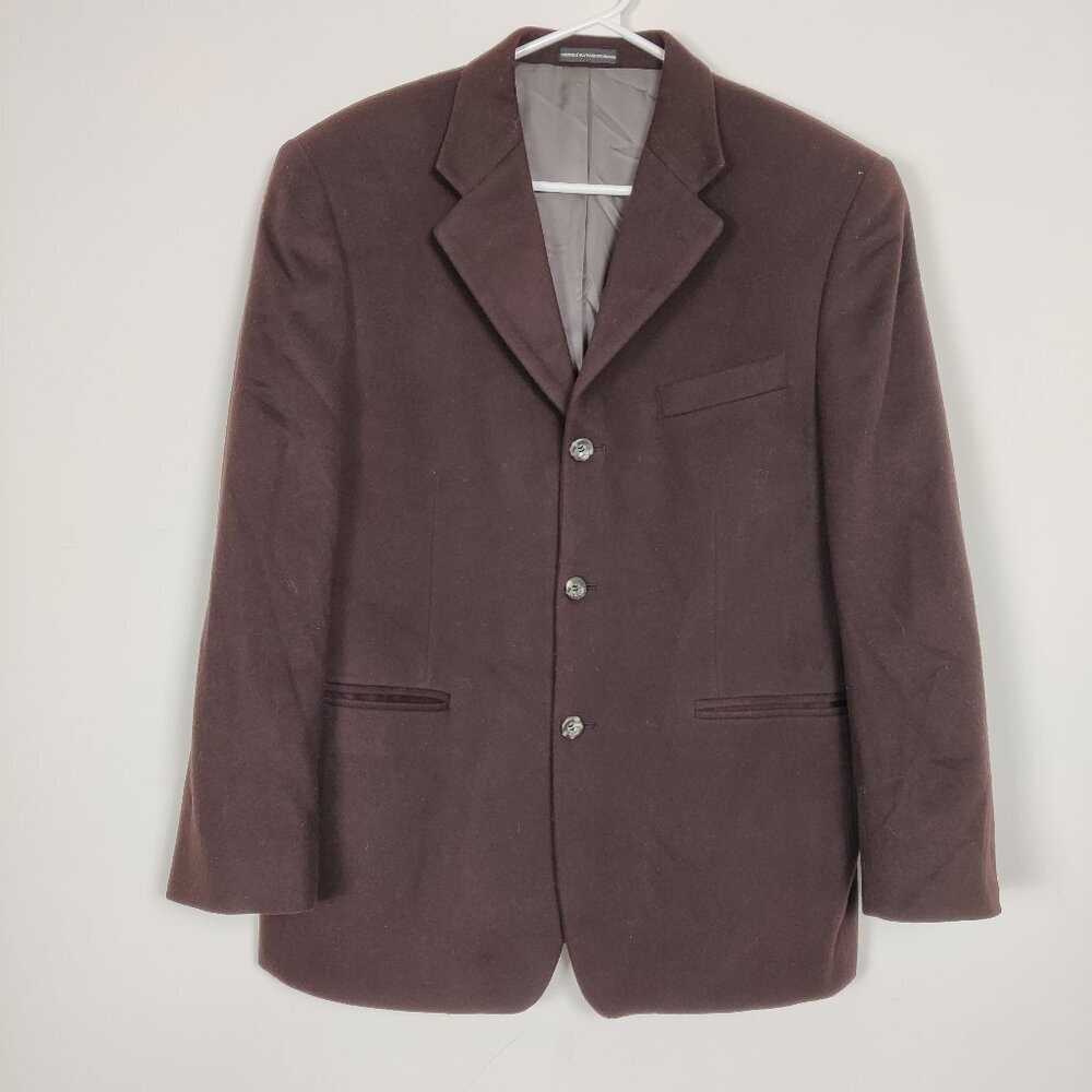 Men's Blazer Size 40S Brown Wool Cashmere Quiet Luxury Old Money Business Casual
